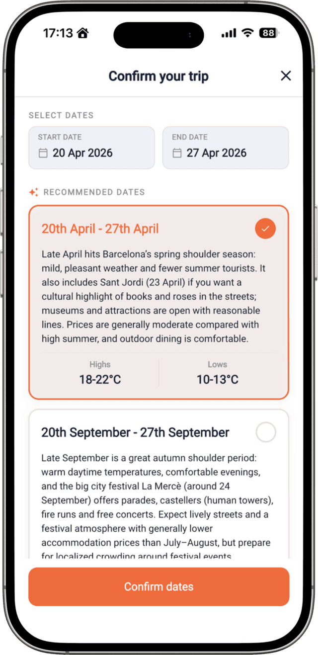 Trips Together app — when to go